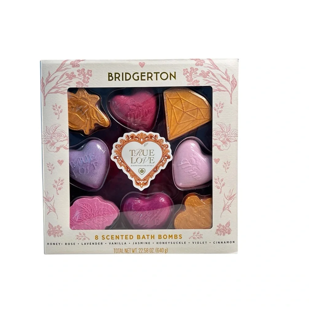 Bridgerton Scented Bath Bomb Gift Set – 8 Count Honey, Rose, Lavender, Vanilla